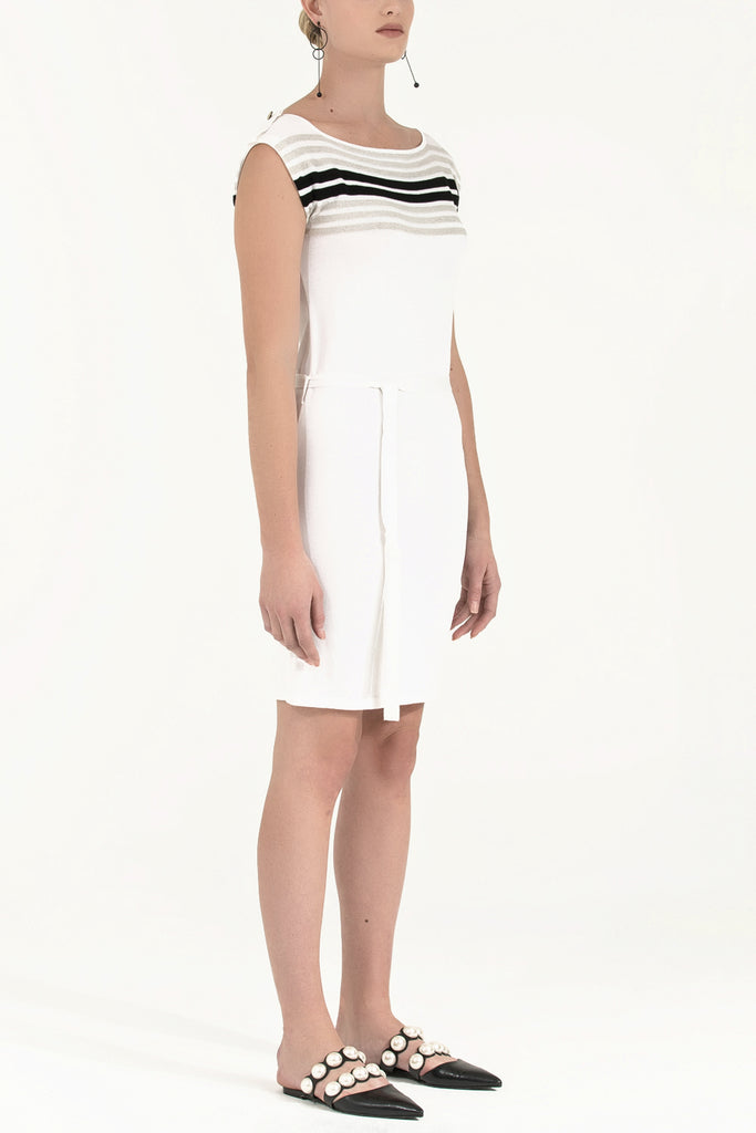 Triko Elbise Beyaz 28220