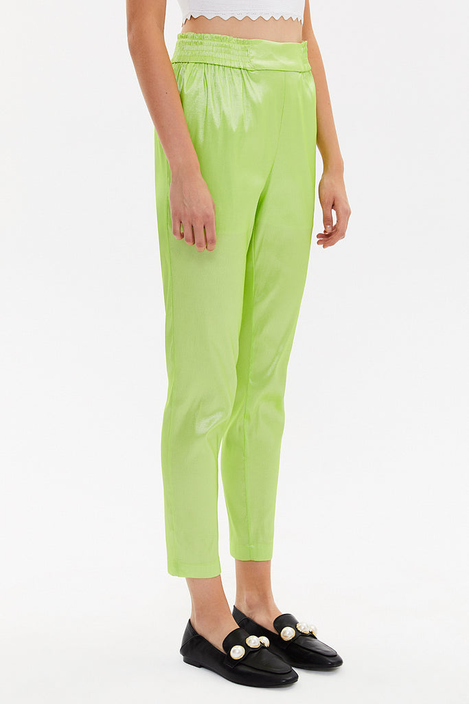 Green Elastic waist pants 41356