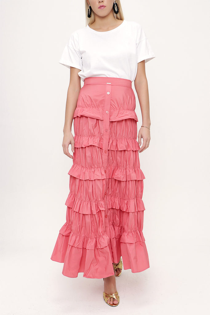 Salmon Pleated skirt 81168