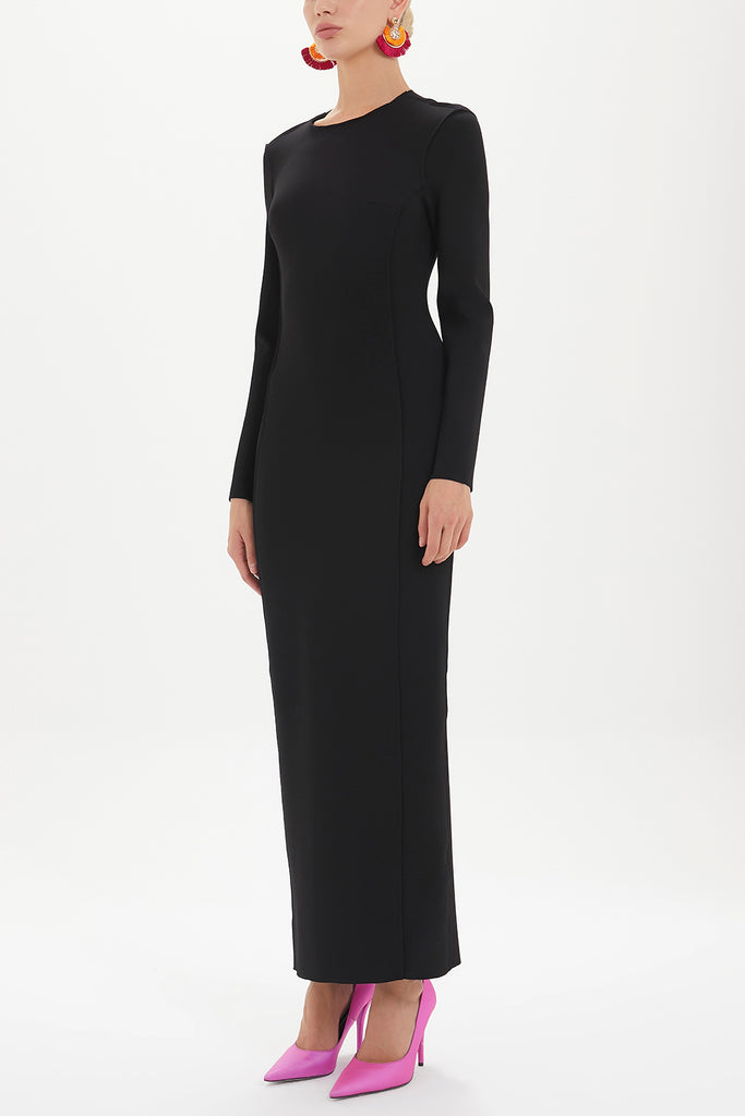 Black Slim fit maxi  dress 92463