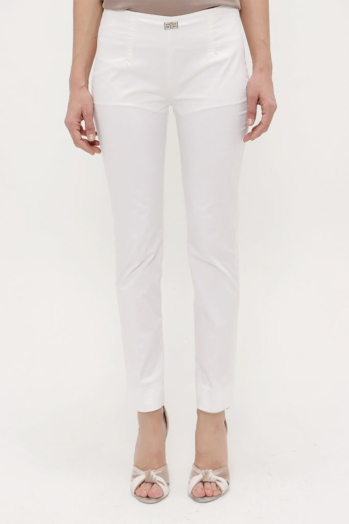 White Slim fit cotton pants 40665