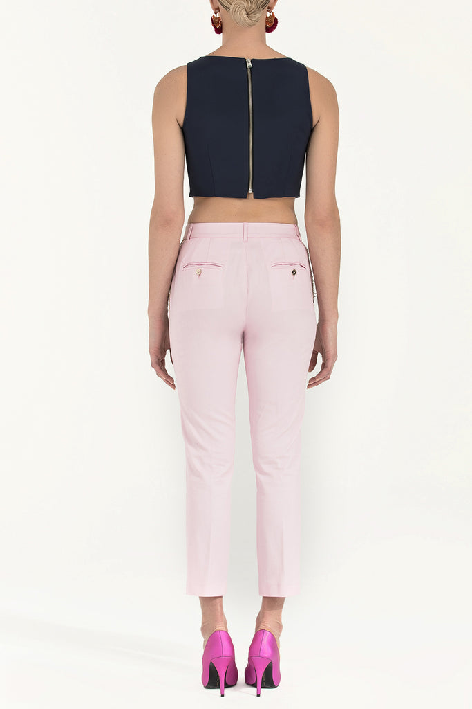 Pink Double colour straight cut pants 41012