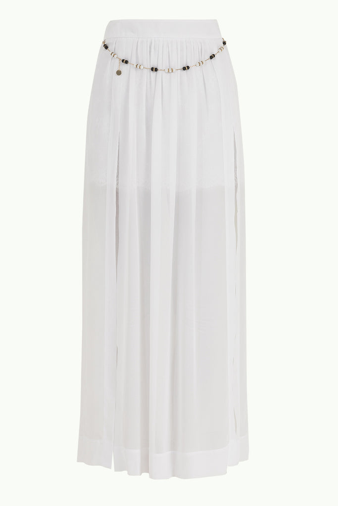 White Accessorized chiffon skirt 80495