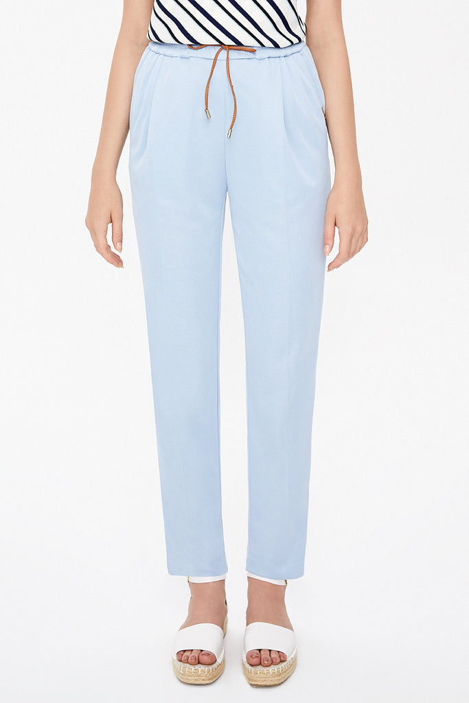 Light Blue Elastic wide cut pants 41348