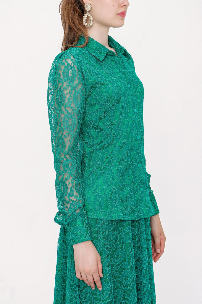 Green Lace suit 12269