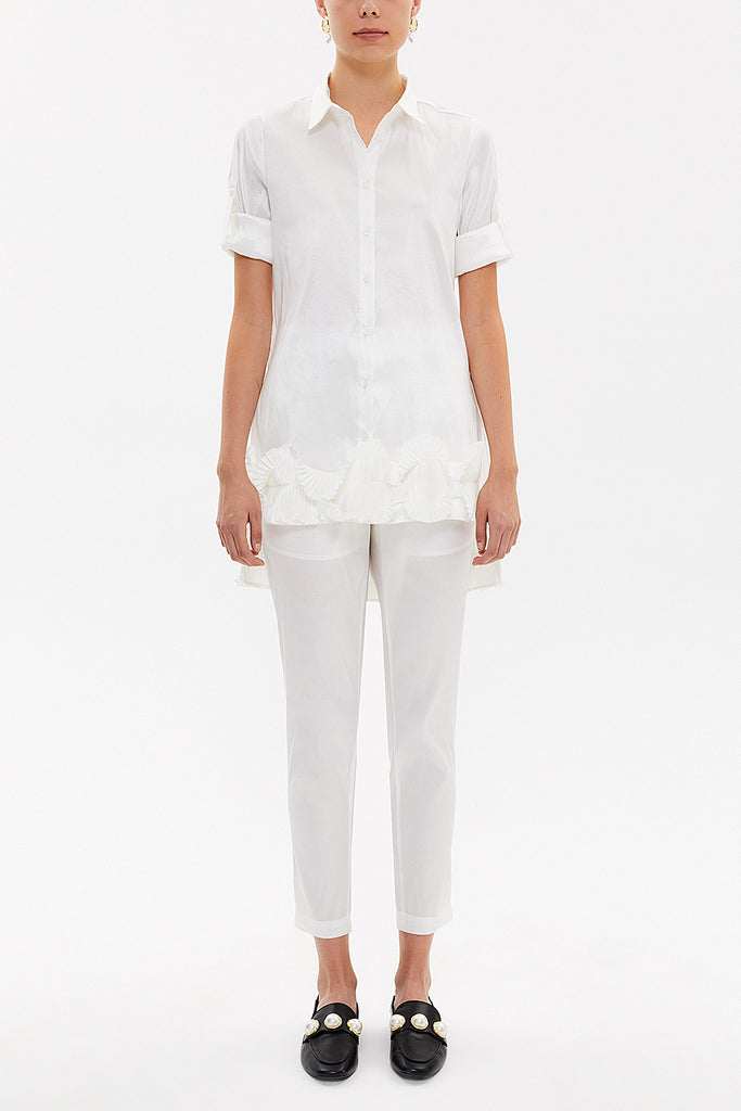 White Pleated shirt 10735