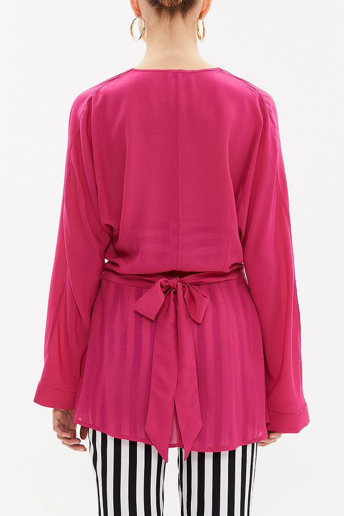 Fuchsia Waistband  Blouse  19765