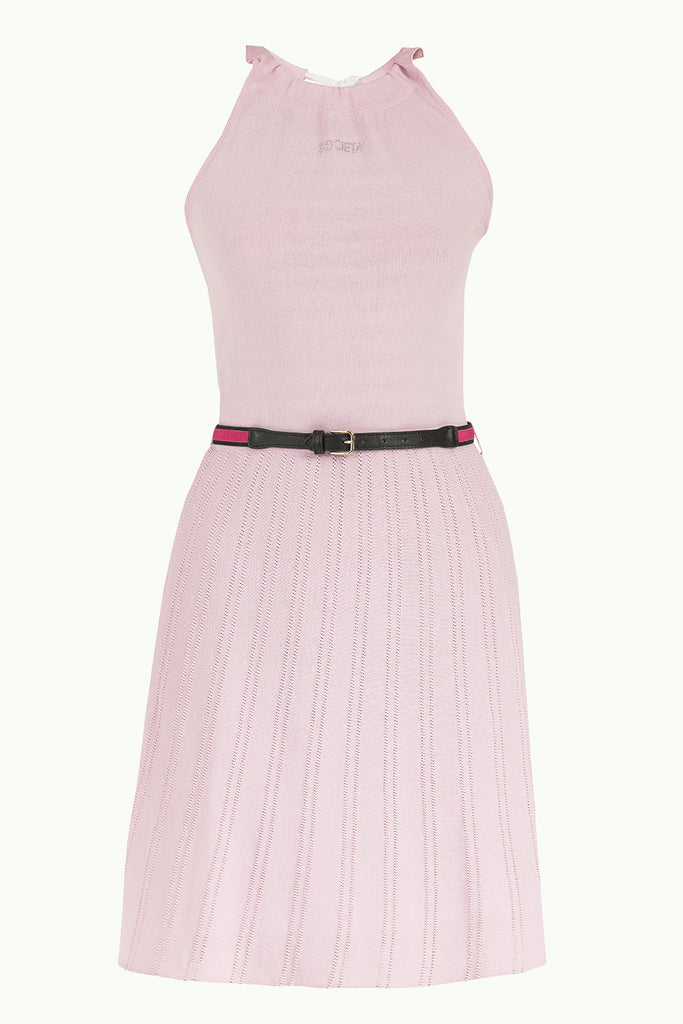 Lilac Pleated skirt knitwear dress 28057