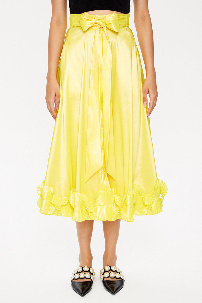 Yellow Pleated skirt 81082