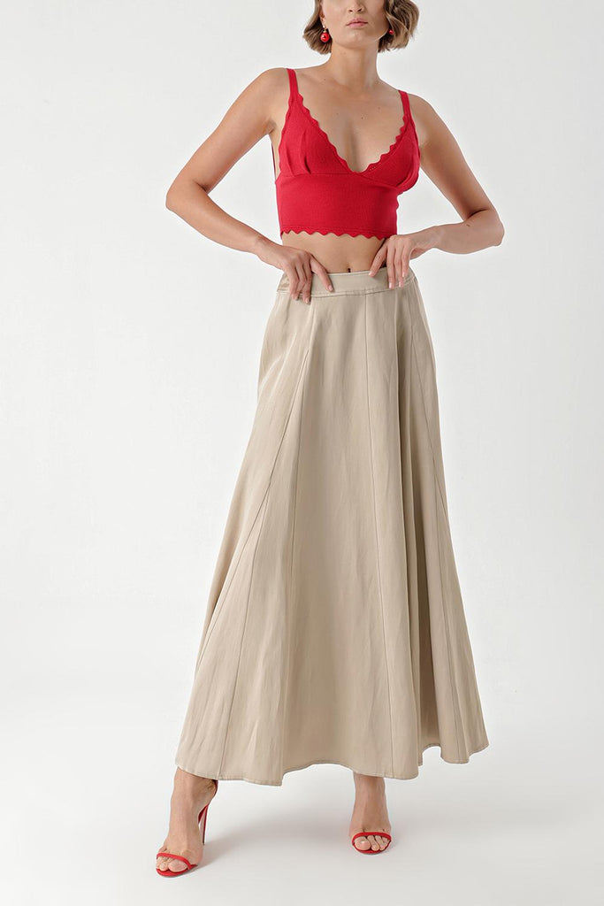 Mink High waist linen skirt 81271